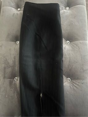 bebe Black Pinstripe Pencil Skirt
